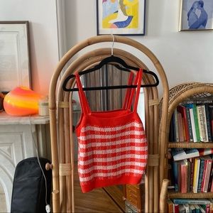 Anthropologie checkered knit tank top